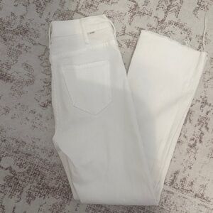 MOTHER Women's white Hustler Ankle Fray Jeans